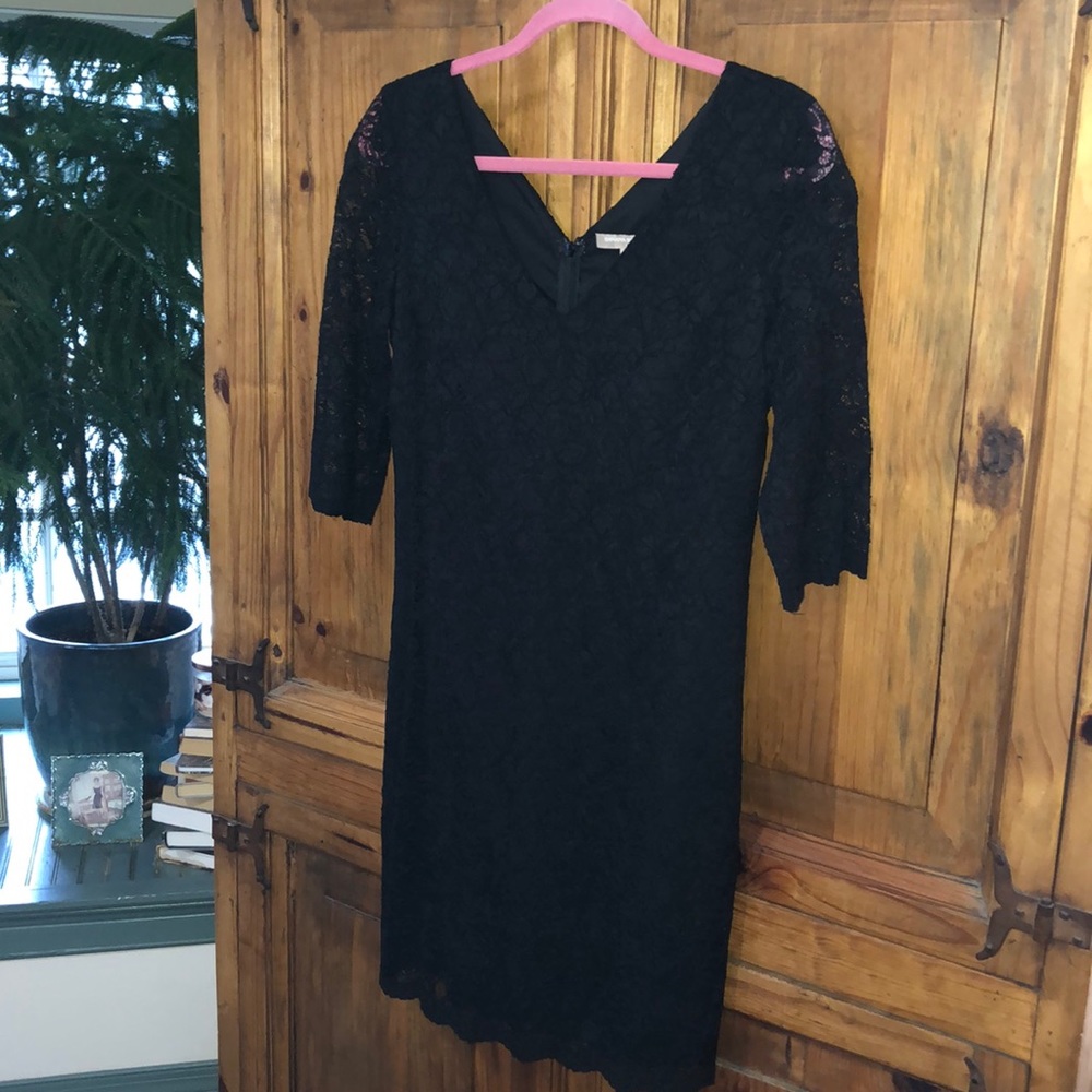 Little black sheath with lace overlay